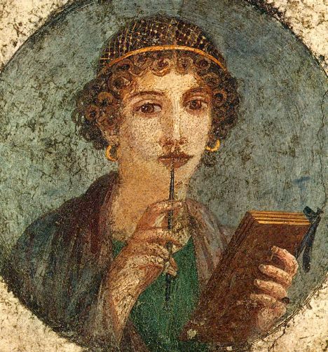 Fresco from Pompeii thought to be the poet Sappho