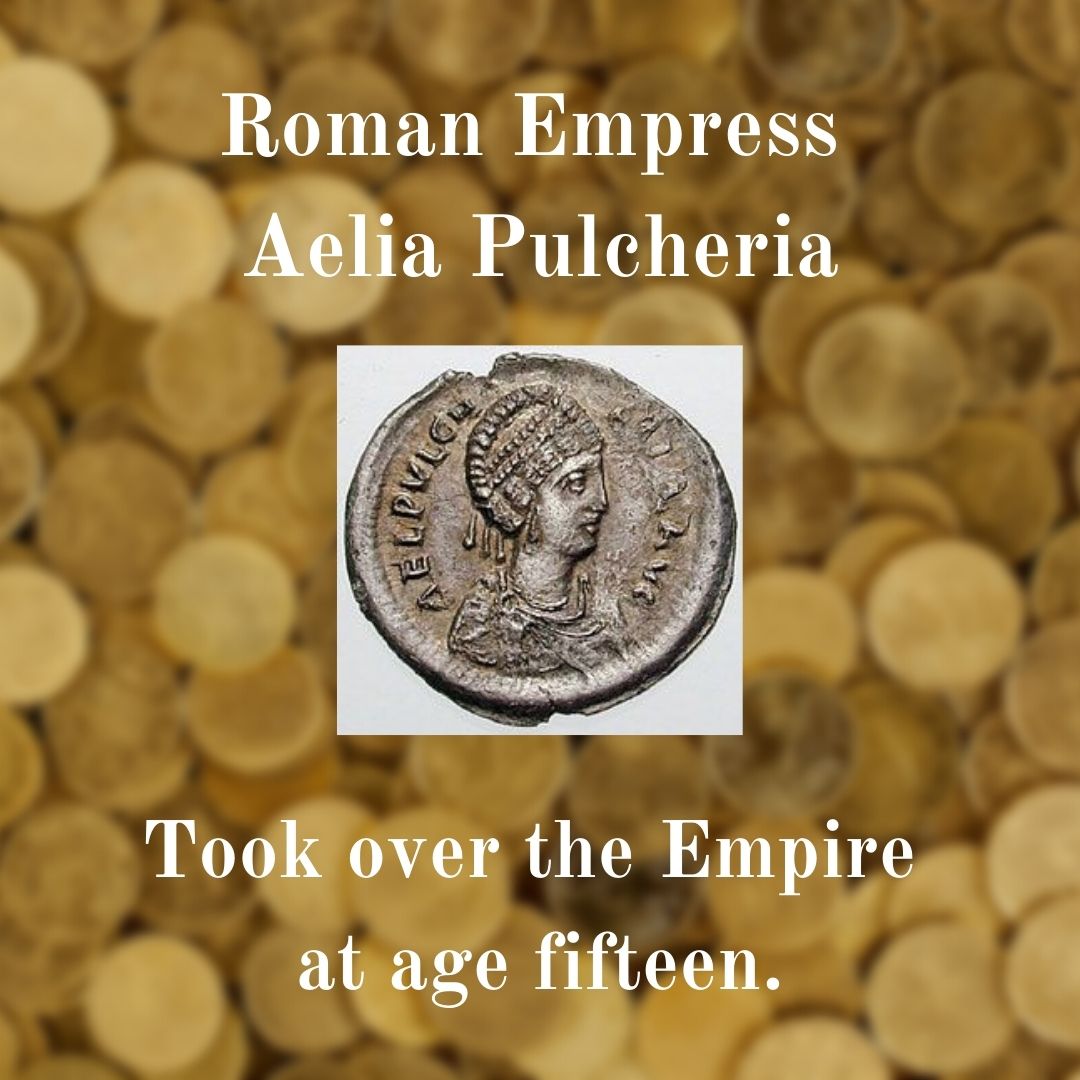 coin showing image of Empress Aelia Pulcheria